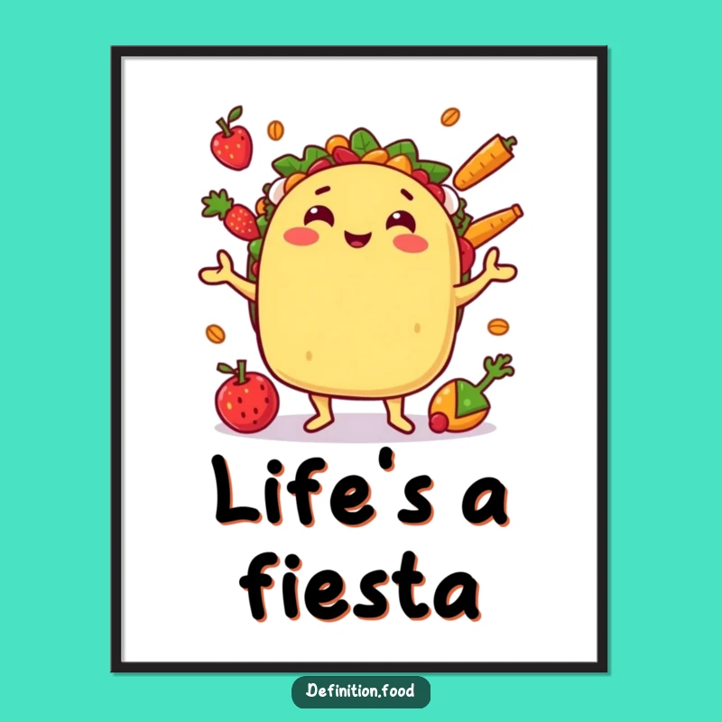Funny Juggling Taco Poster: Bring Lively Humor to Your Walls