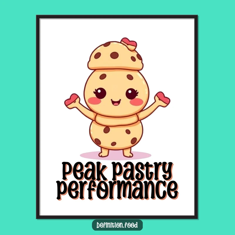 Funny Giggling Cookie Pastry Stack Poster: Adorable Dessert Art for Your Walls