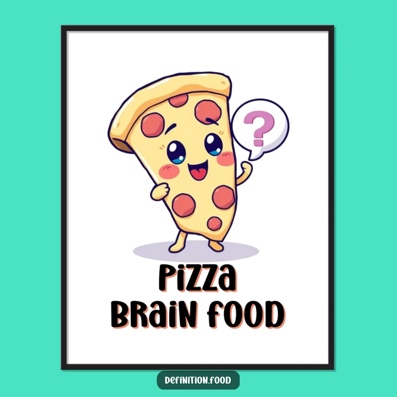Funny Pizza Quiz Poster - Cheerful Character Art for Trivia Lovers