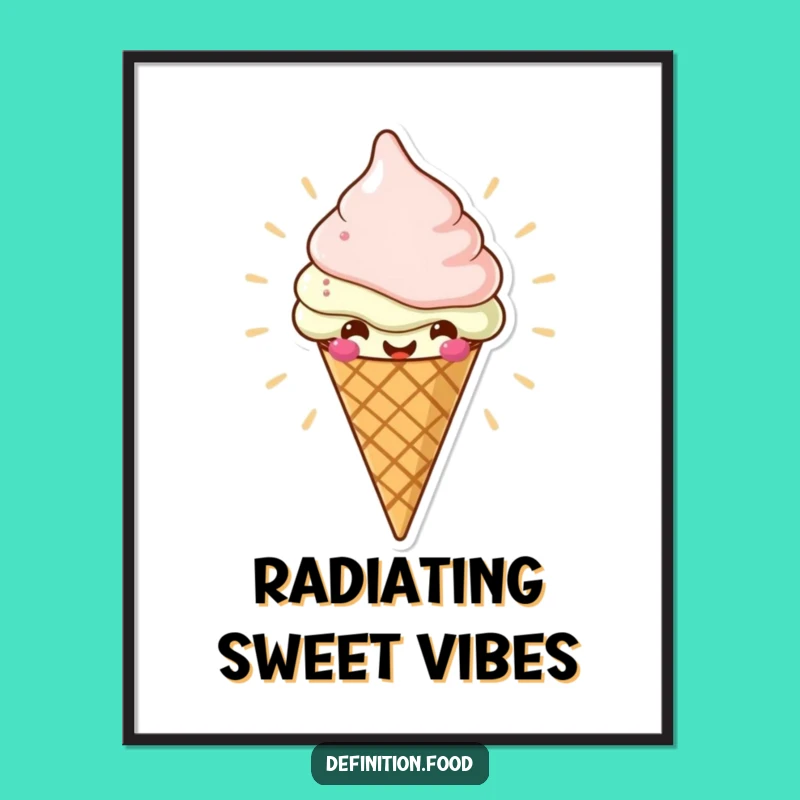 Funny Ice Cream Cone Poster, Sweet Wall Art, Perfect Humorous Gift