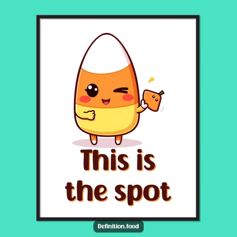 Funny Candy Corn Winking Poster - Playful Wall Art for Foodies