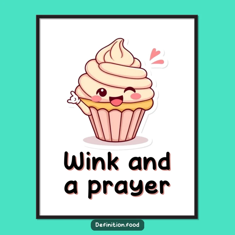 Funny Cupcake Wink Poster, Whimsical Wall Art, Perfect Humorous Gift for Any Room