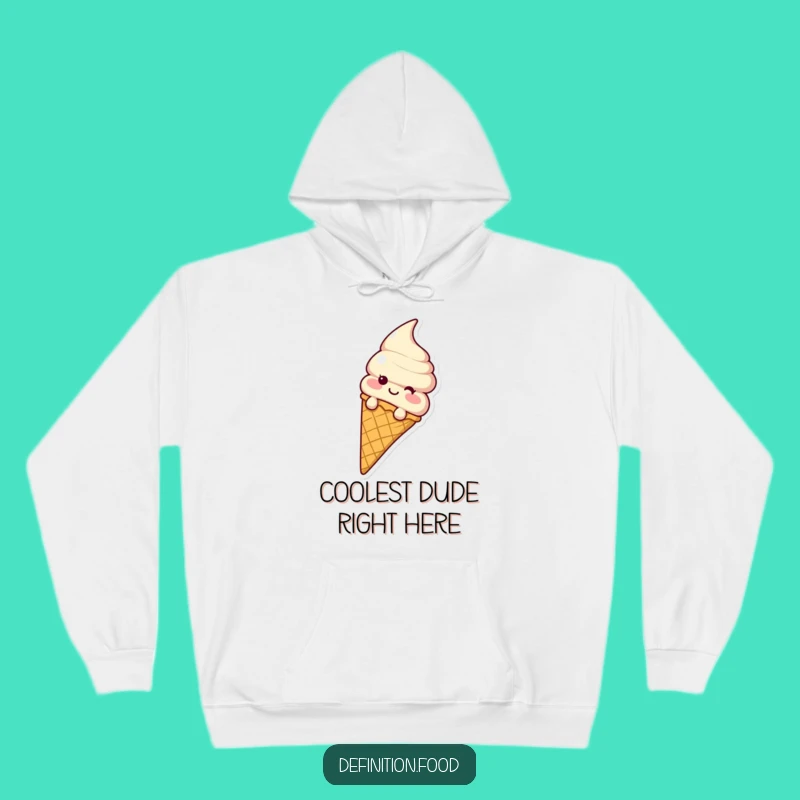 Cozy Funny Ice Cream Cone Sliding Hoodie - Warm Waffle Cone Character Gift