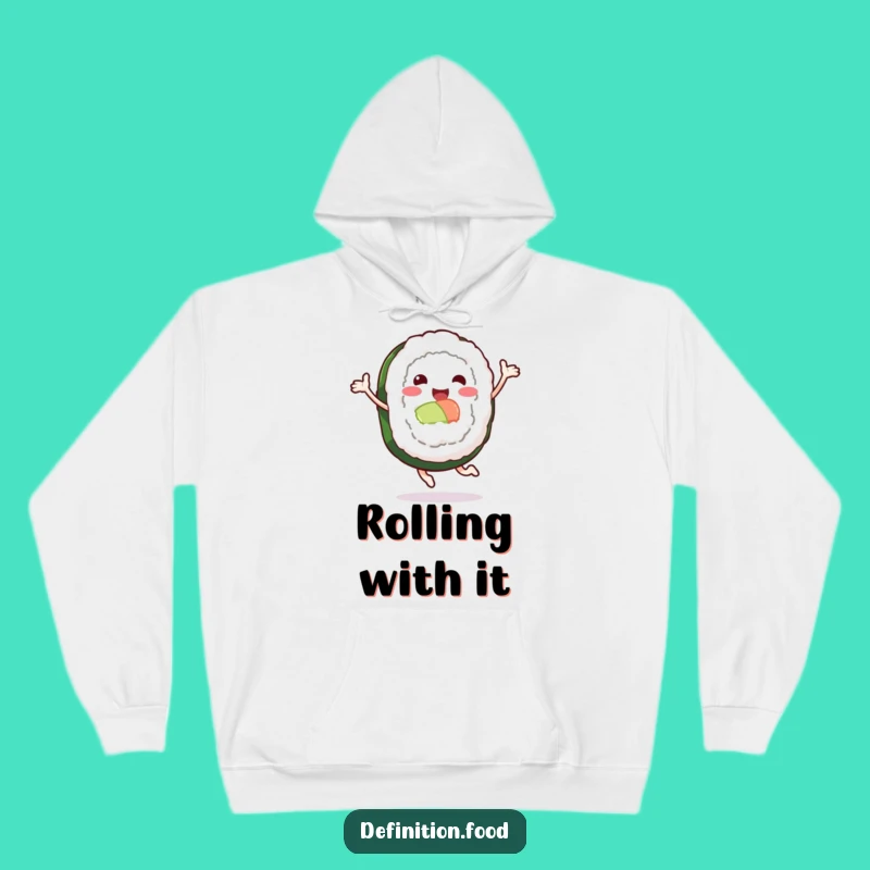 Cozy Funny Leaping Sushi Roll Hoodie: Stay Warm and Witty