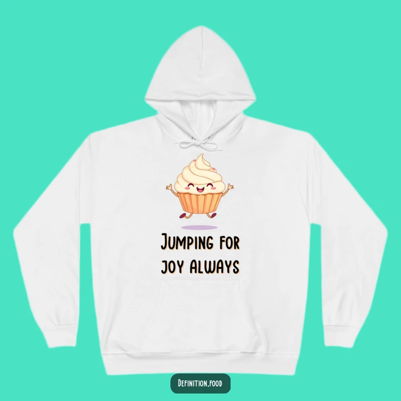Funny Joyful Cupcake Hop Hoodie: Cozy Up with Sweet, Bouncy Cheer