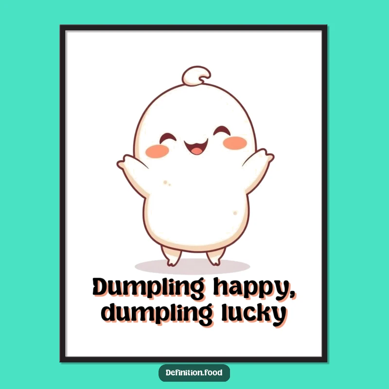 Free Printable Wall Art: Dancing Dumpling for Playful Downloadable Decor