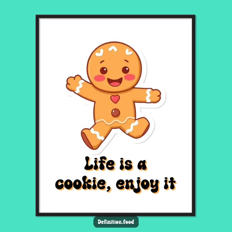 Free Printable Gingerbread Man Joy Wall Art - Whimsical Downloadable Decor