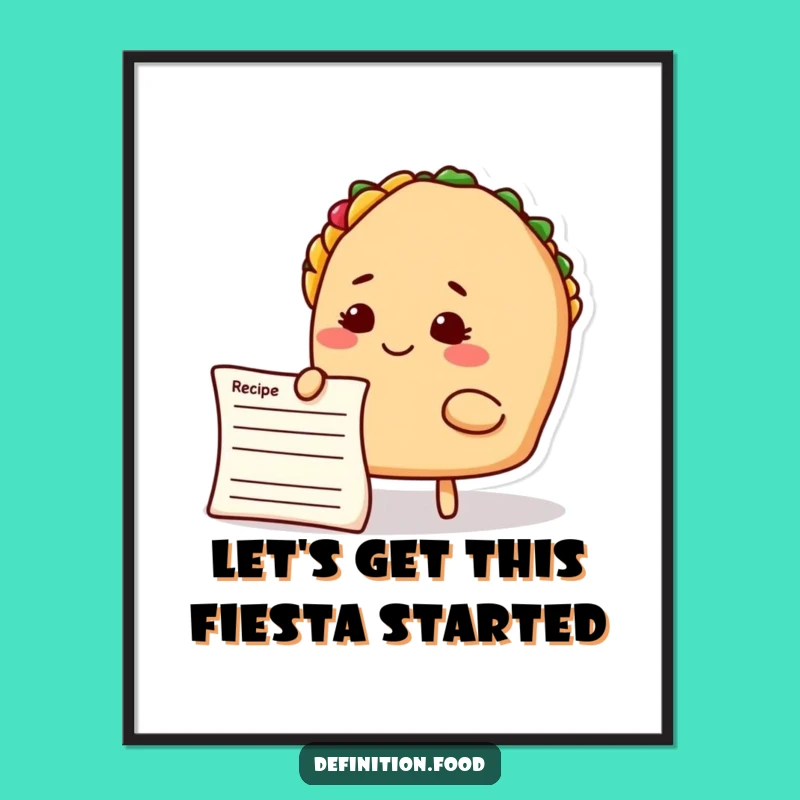 Free Printable Taco Art: Funny Downloadable Kitchen Decor Gift