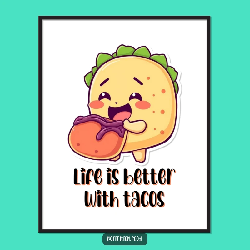 Free Printable Wall Art: Taco Fiesta Feast, Quirky Downloadable Decor for Foodie Spaces