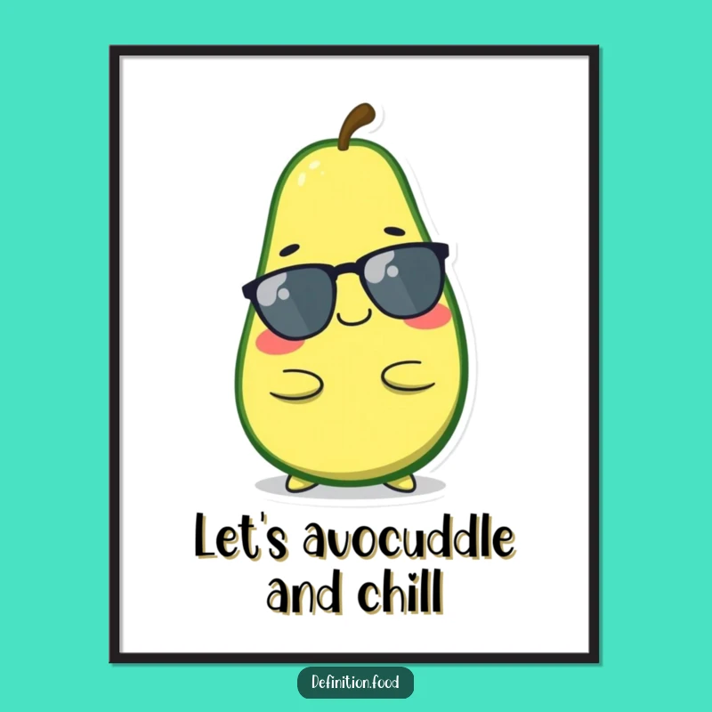 Funny Free Printable Avocado Wall Art: Cool Character for Relaxed Decor