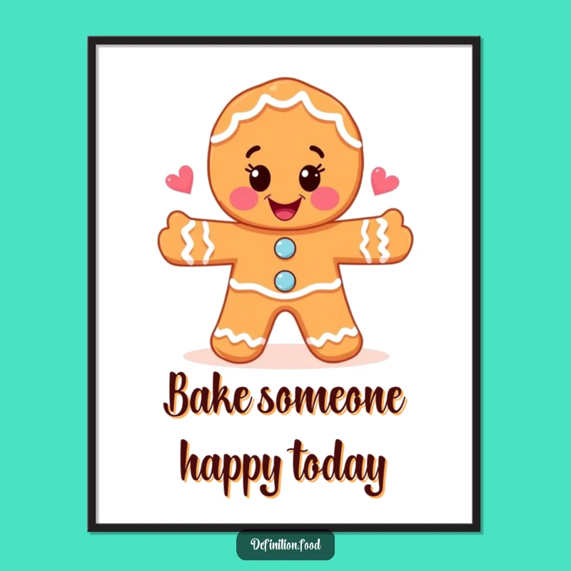 Funny Free Printable Wall Art: Gingerbread Man's Foodie Art!