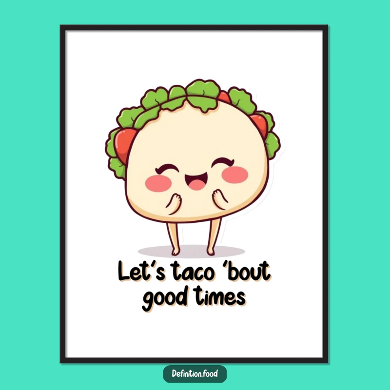 Free Printable Taco Wall Art: Funny Winking Taco Decor for Food Lovers