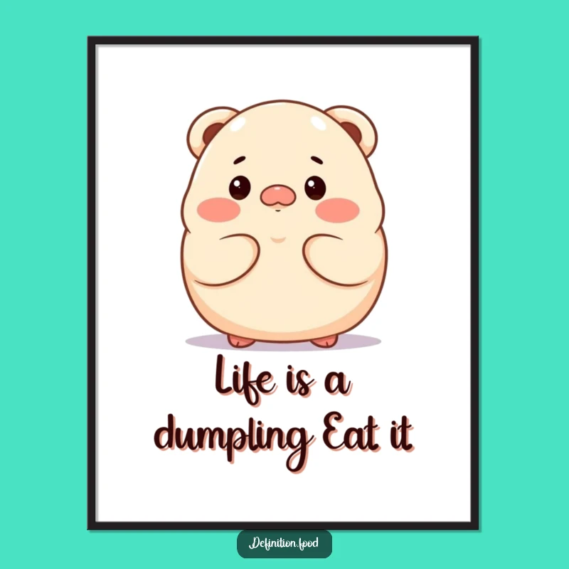 Funny Free Printable Wall Art: Thoughtful Dumpling Character Decor