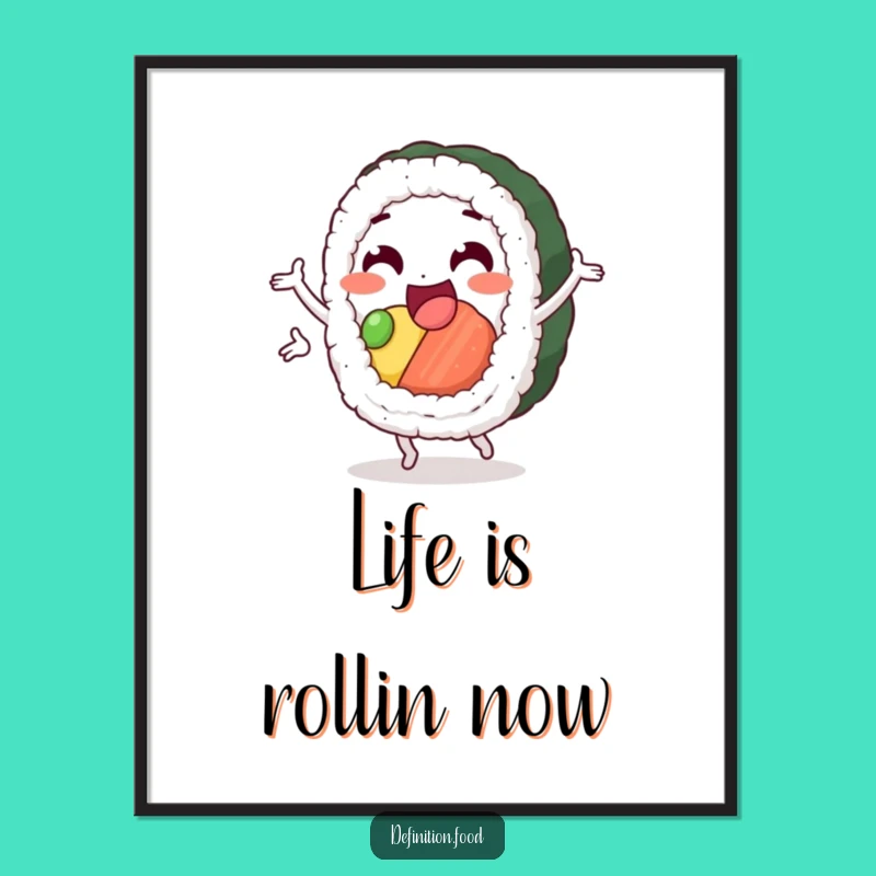 Free Printable Funny Sushi Wall Art: Whimsical Downloadable Decor