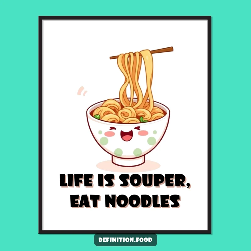 Funny Free Printable Ramen Wall Art: Wiggling Noodles for a Whimsical Space
