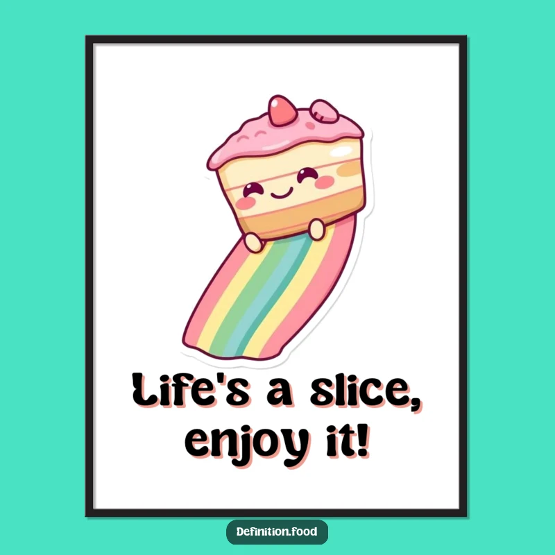 Funny Free Printable Wall Art: Cake Rainbow Slide - Quirky Downloadable Decor!