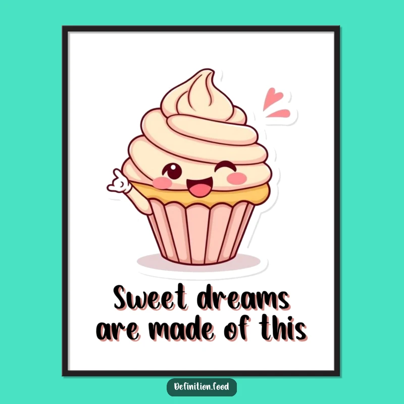 Free Printable Wall Art: Funny Winking Cupcake for Quirky Downloadable Decor