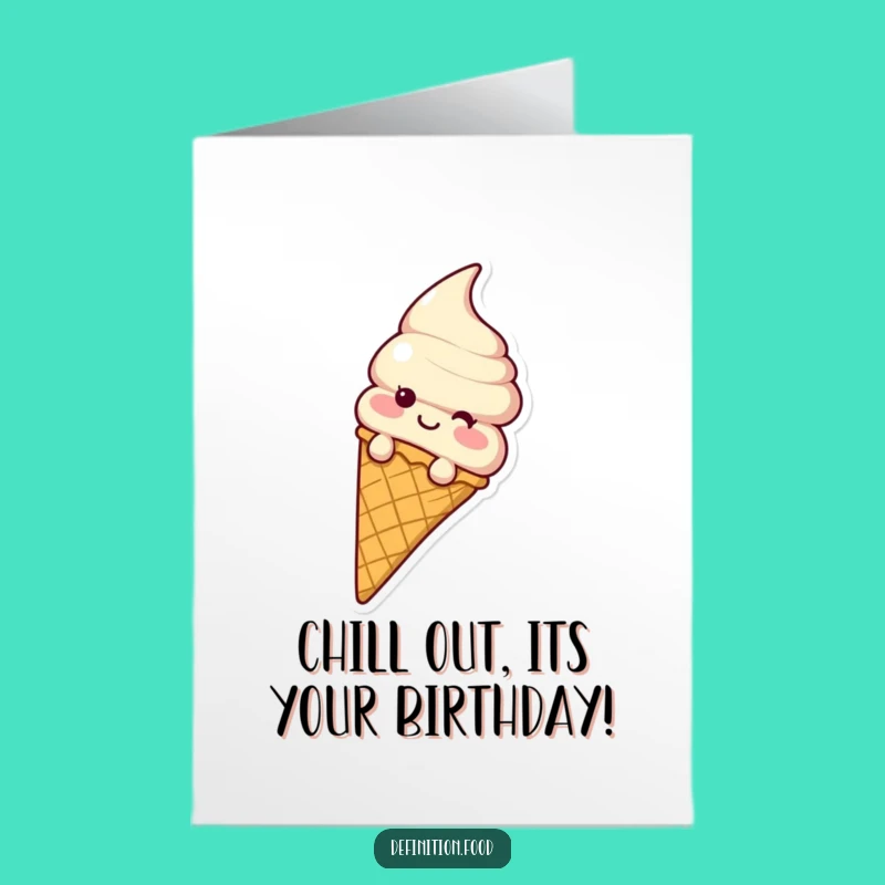 Free Printable Birthday Card: Giggling Ice Cream Cone Sliding Fun - Funny Downloadable Gift