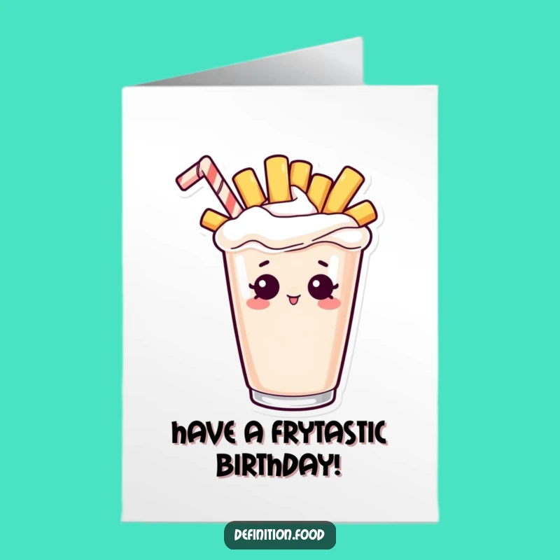 Free Printable Birthday Card: Fry in Milkshake, Your Quirky Downloadable Gift!