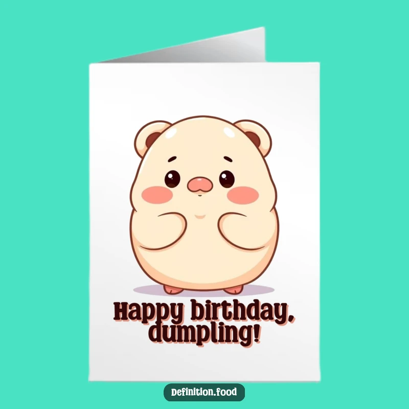 Free Printable Birthday Card: Thoughtful Dumpling for a Reflective Celebration