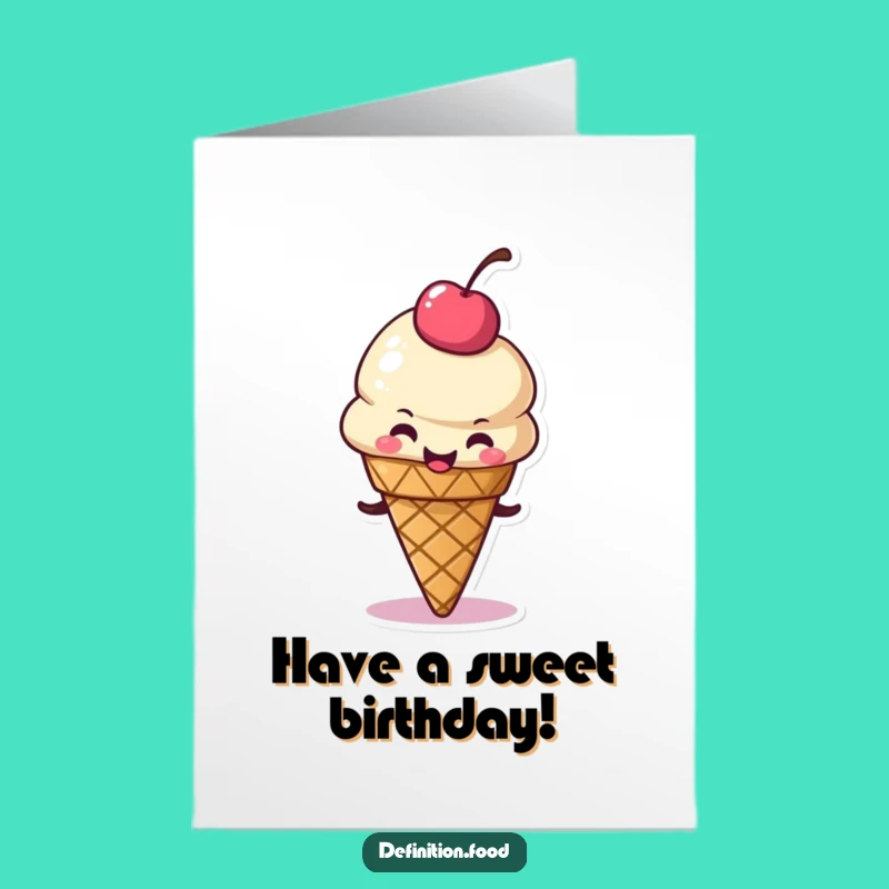 Free Printable Ice Cream Birthday Card - Wobbly & Funny Downloadable Gift