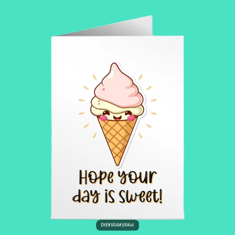 Free Printable Birthday Card: Sweet Ice Cream Cone for a Cool Downloadable Gift