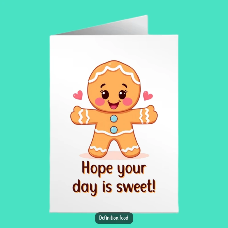 Free Printable Birthday Card: Gingerbread Man's Food Art Celebration!