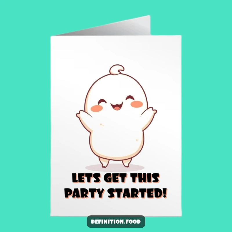 Free Printable Birthday Card: Dancing Dumpling for a Joyful Downloadable Gift
