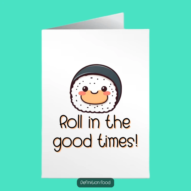 Free Printable Sushi Birthday Card: Funny Downloadable Food Art Gift