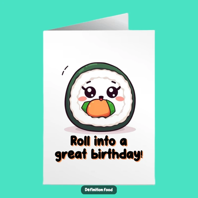 Free Printable Sushi Birthday Card - Excited Spin Downloadable Gift