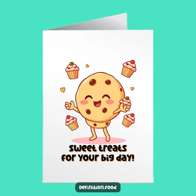 Free Printable Birthday Card: Funny Cookie Juggler, Hilarious Downloadable Greeting for Sweet Celebrations
