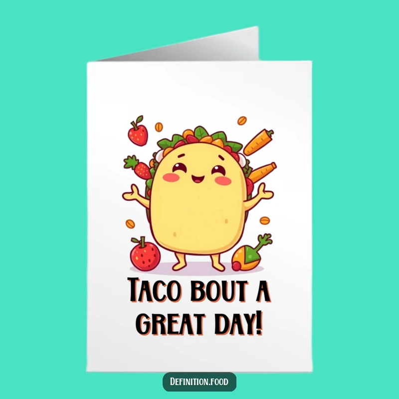 Taco Birthday Card Free Printable - Juggling Fun Downloadable Gift