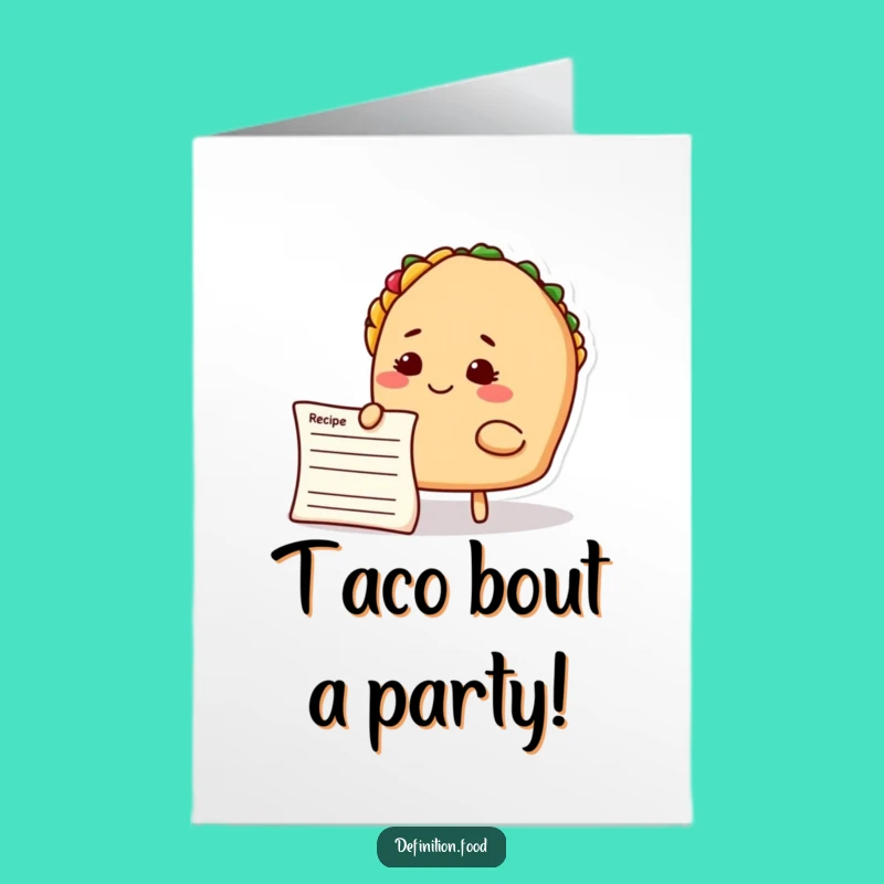 Free Printable Birthday Taco Card: Funny Downloadable Recipe Humor Gift