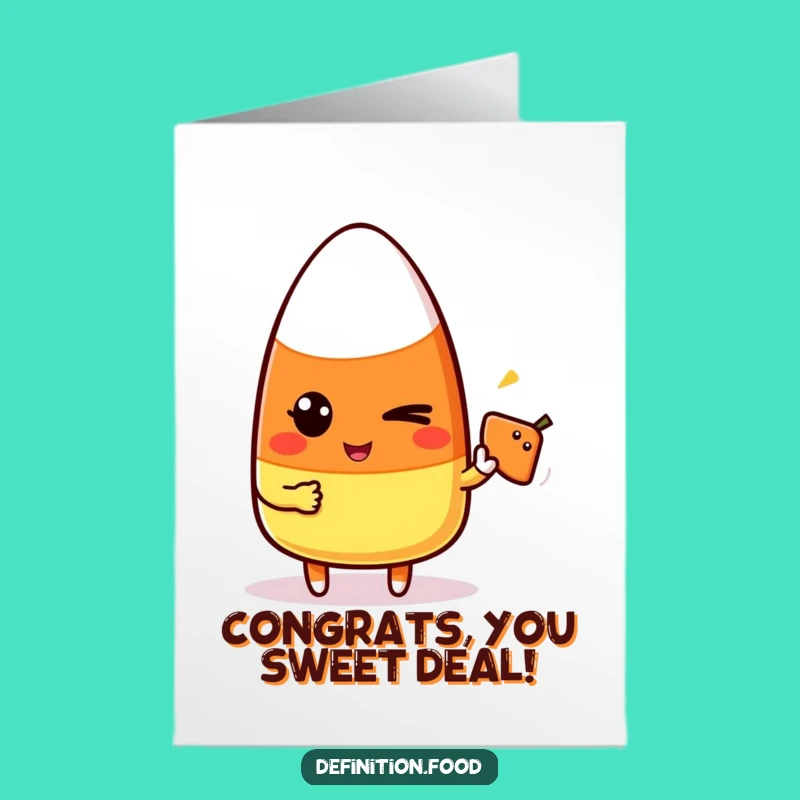 Free Printable Congrats Card: Candy Corn's Winky Foodie Success!