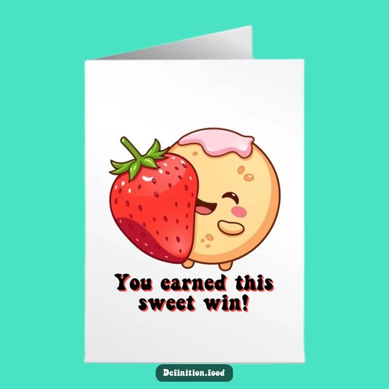 Free Printable Cookie Strawberry Congrats Card: Sweet Success Download