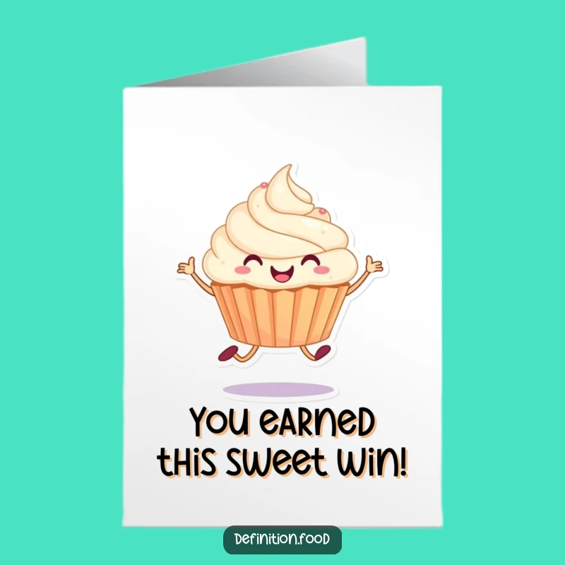 Free Printable Cupcake Congratulations Card: Funny Downloadable Gift for Cheerful Wins