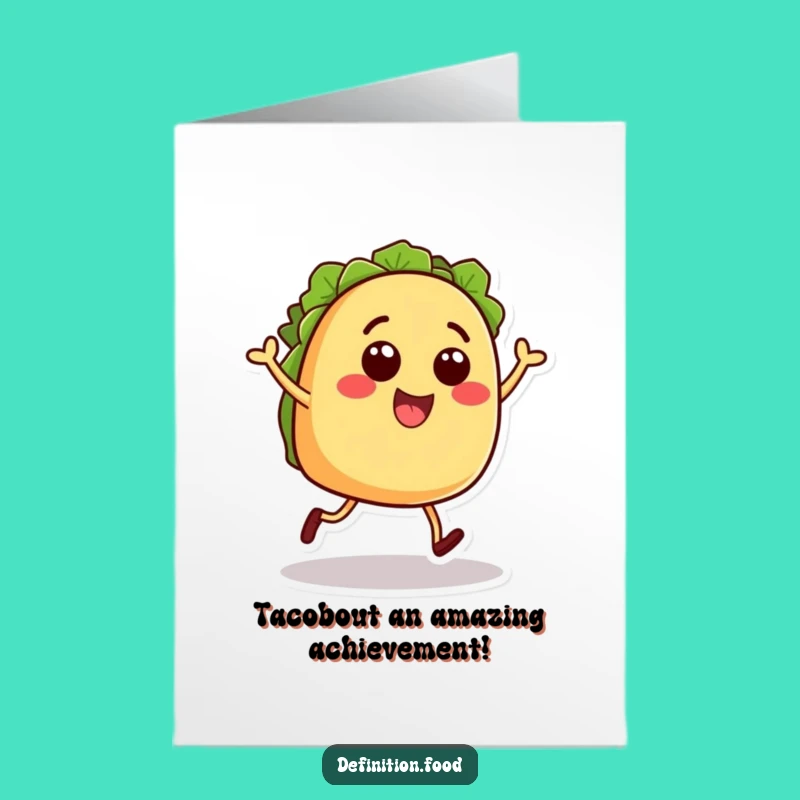 Free Printable Taco Fiesta Congratulations Card: Energetic Dancing Foodie Celebration Download