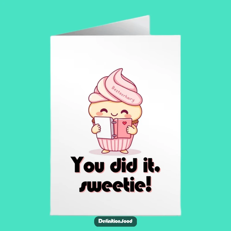 Free Printable Congrats Card: Cupcake Shares Wisdom from a Mini Dictionary