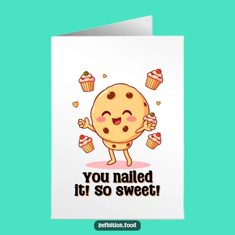 Free Printable Congrats Card: Humorous Cookie Juggler, Perfect Downloadable for Any Achievement