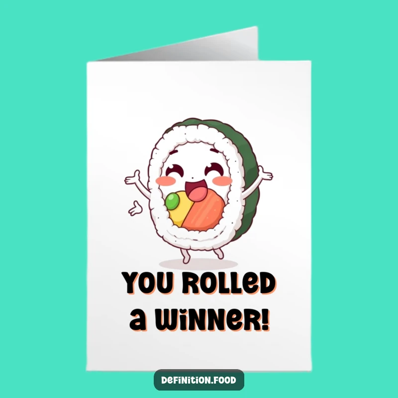 Free Printable Sushi Congratulations Card: Funny Downloadable for Wins