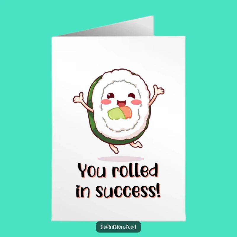 Leaping Sushi Congrats Card Free Printable - Celebrate Success Downloadable