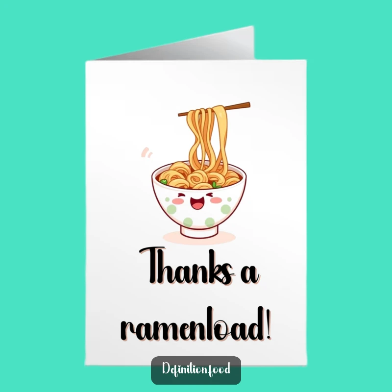 Free Printable Ramen Thank You Card: Wiggling Noodles for Gratitude
