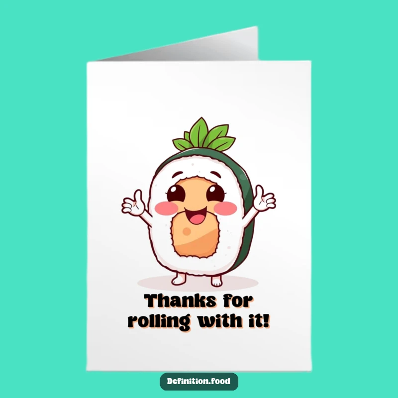 Free Printable Sushi Thank You Card: Enthusiastic Gratitude Roll Downloadable Gift