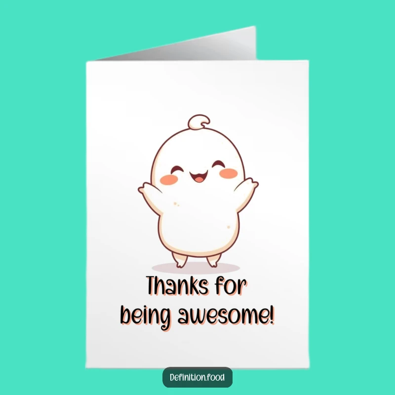 Free Printable Thank You Card: Dancing Dumpling for a Grateful Downloadable Gift