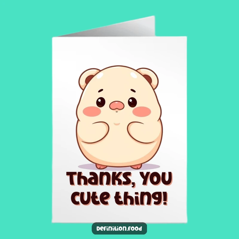 Free Printable Thank You Card: Dumpling's Thoughtful Gratitude