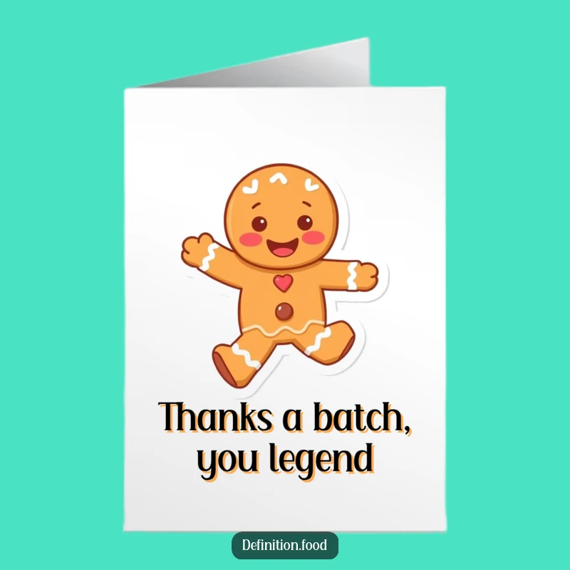 Free Printable Thank You Gingerbread Man Card - Sweet & Funny Downloadable Gift