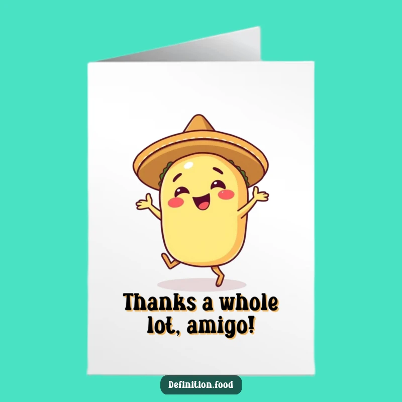 Free Printable Thank You Taco Card - Fiesta Dance Downloadable Gift