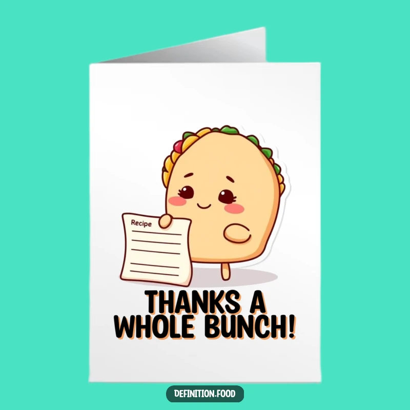 Free Printable Thank You Taco Card: Funny Downloadable Appreciation Gift