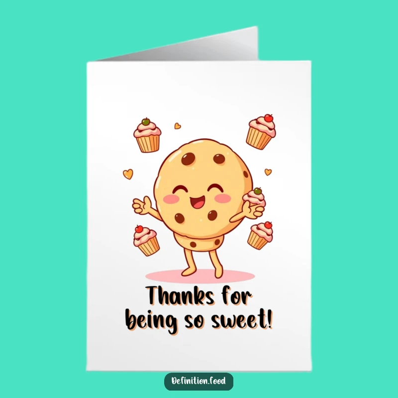 Free Printable Thank You Card: Grateful Cookie Juggler, Heartfelt Downloadable for Any Occasion