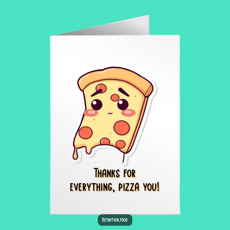 Free Printable Pizza Thank You Card: Relieved Gratitude Slice Downloadable Gift
